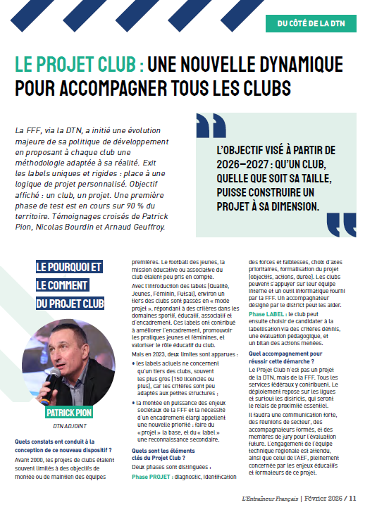 You are currently viewing Le projet club et ensuite la labellisation.