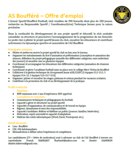 Le club de Boufféré recherche son salarié.