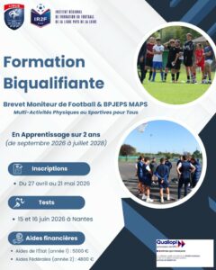 Ouverture des inscriptions bi-qualifiantes BMF et BPJEPS