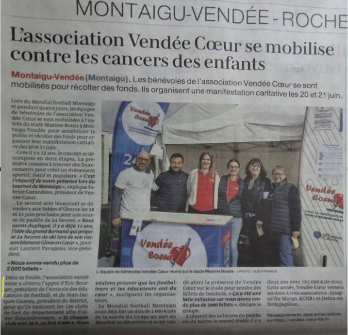 You are currently viewing L&rsquo;AEF 85 soutient Vendée Coeur: la presse en parle